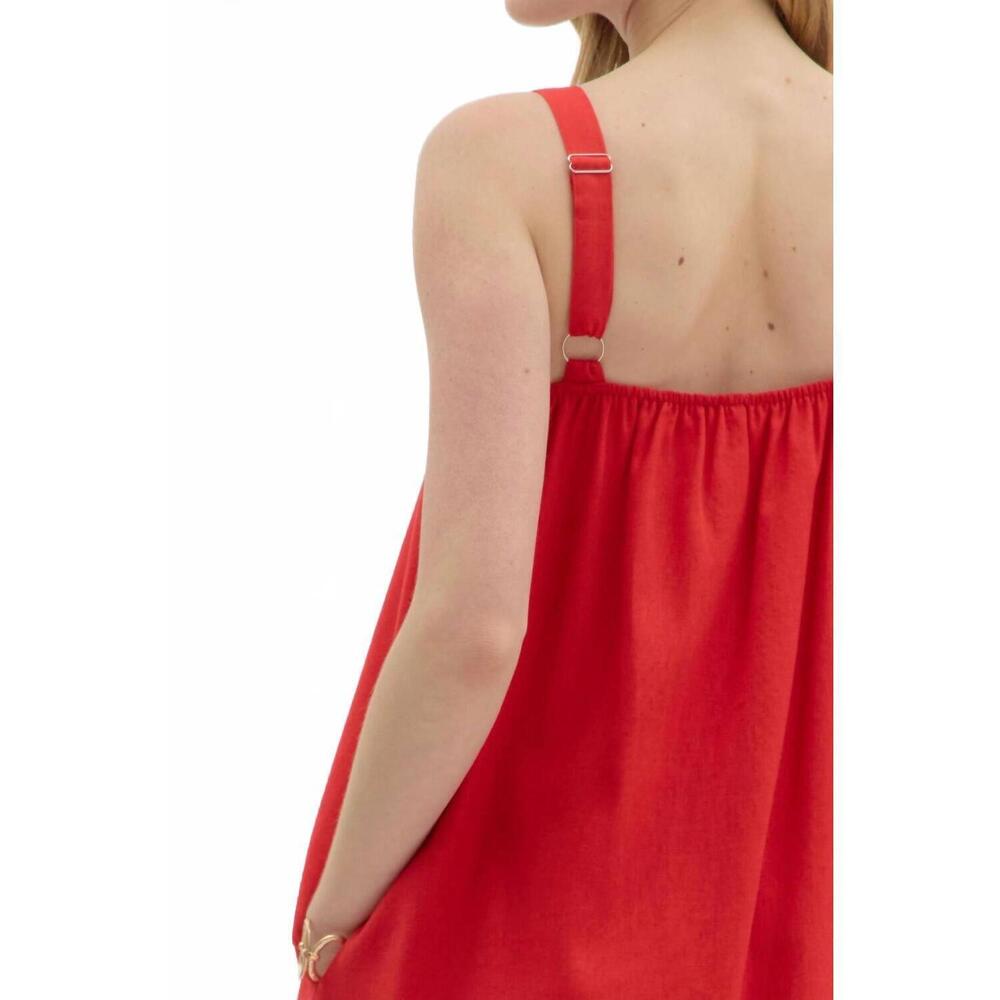 NEW ENTRO porch swing color-block dress in red - Picture 8 of 8